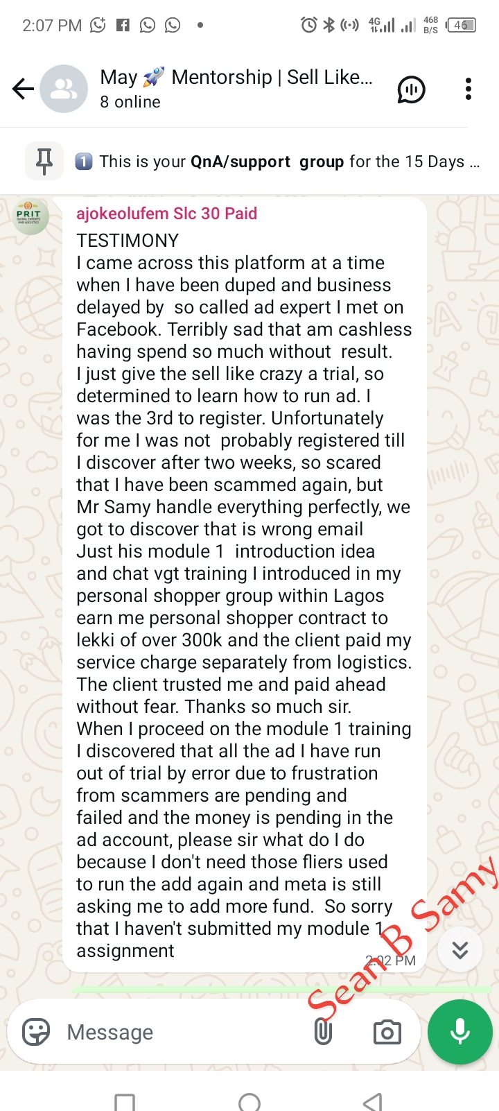 Ajoke testimonial screenshot — replace this image in Elementor