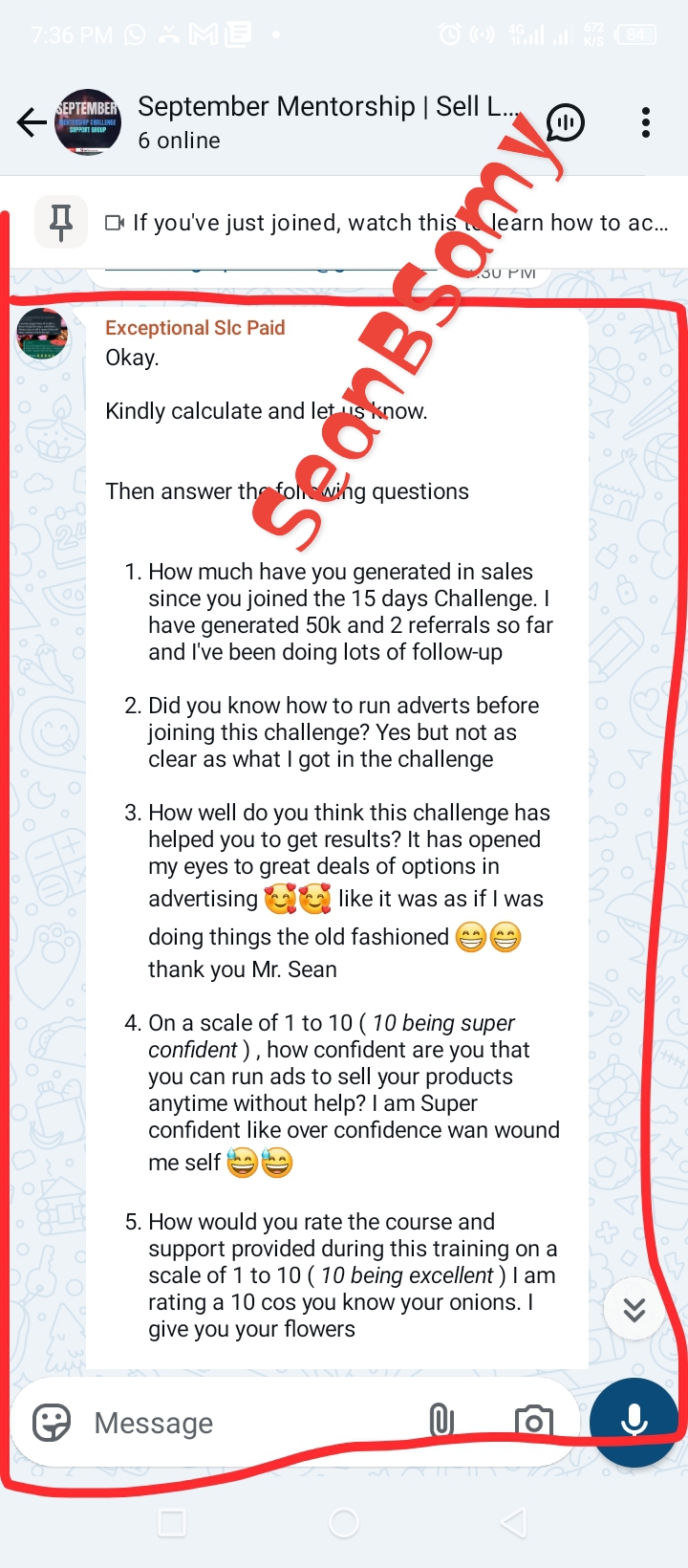 Exceptional testimonial screenshot — replace this image in Elementor