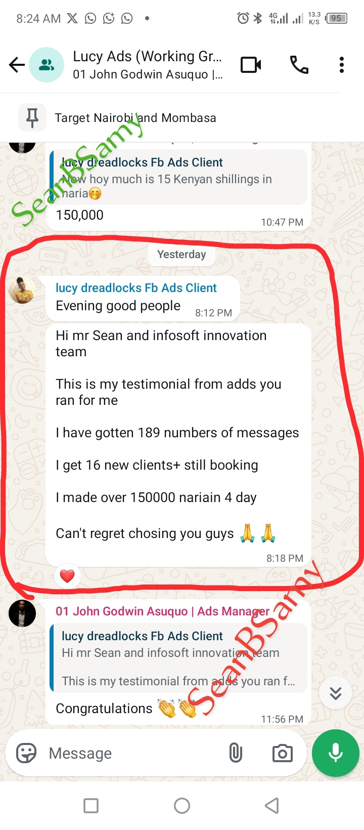 Lucy testimonial screenshot — replace this image in Elementor